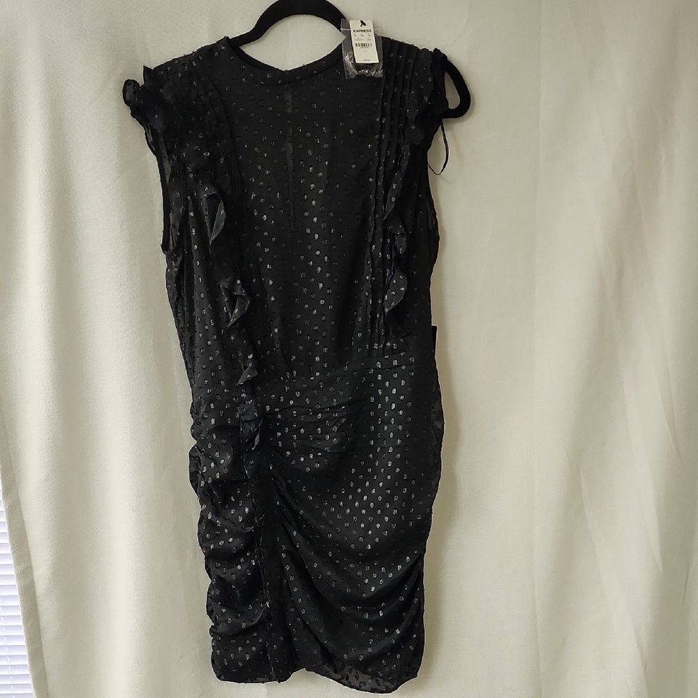 Express Black Ruched Sheath Mini Dress